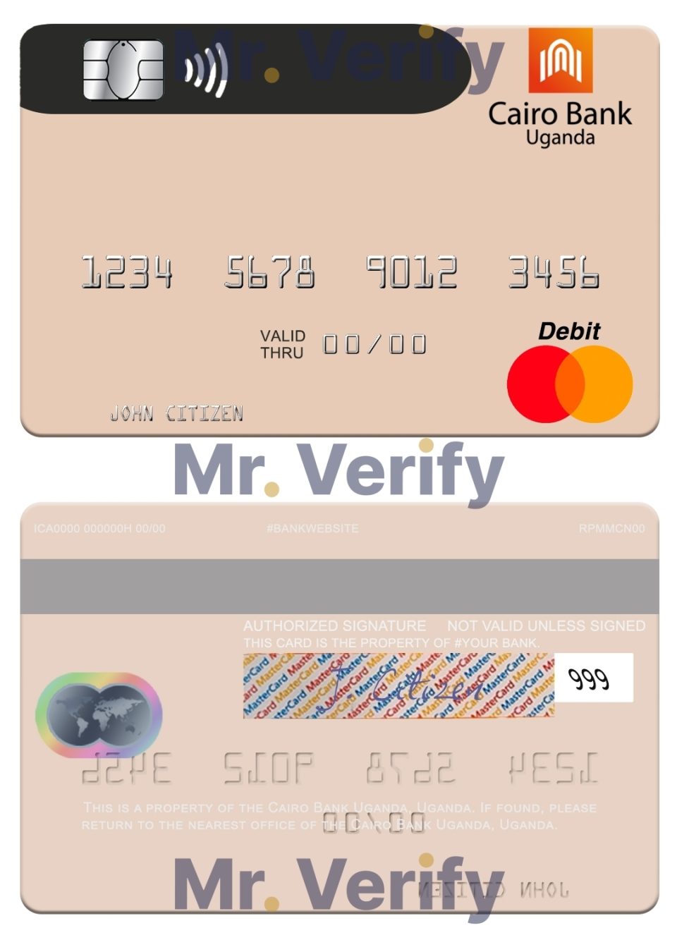 Editable Uganda Cairo Bank Uganda mastercard Templates in PSD Format