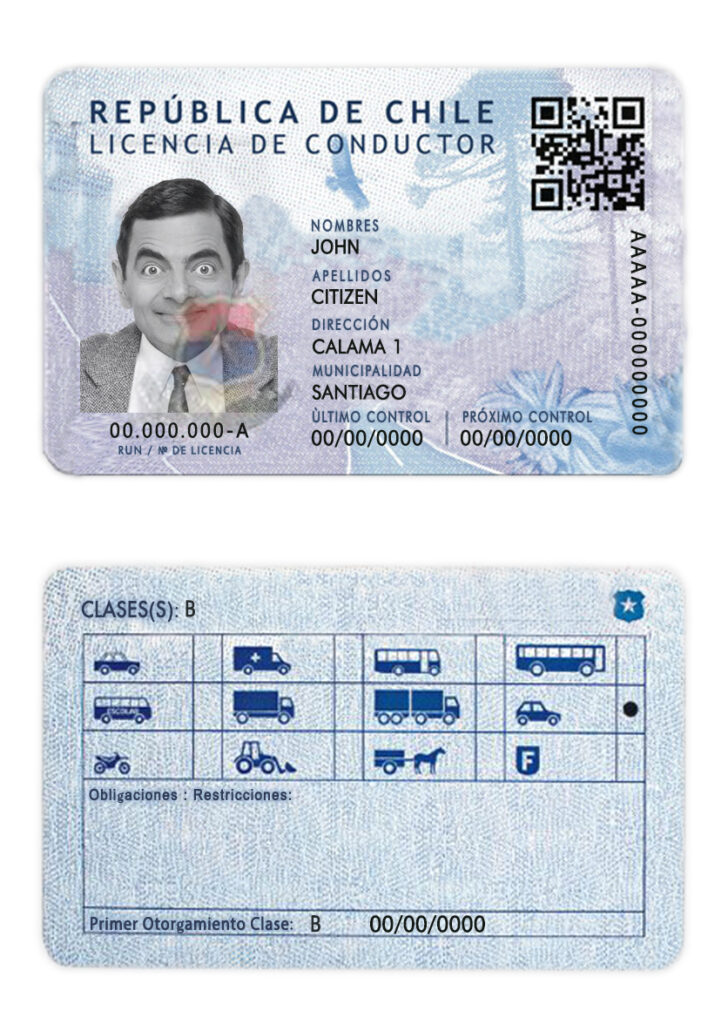 Fake Chile Driver License Template | PSD Layer-Based