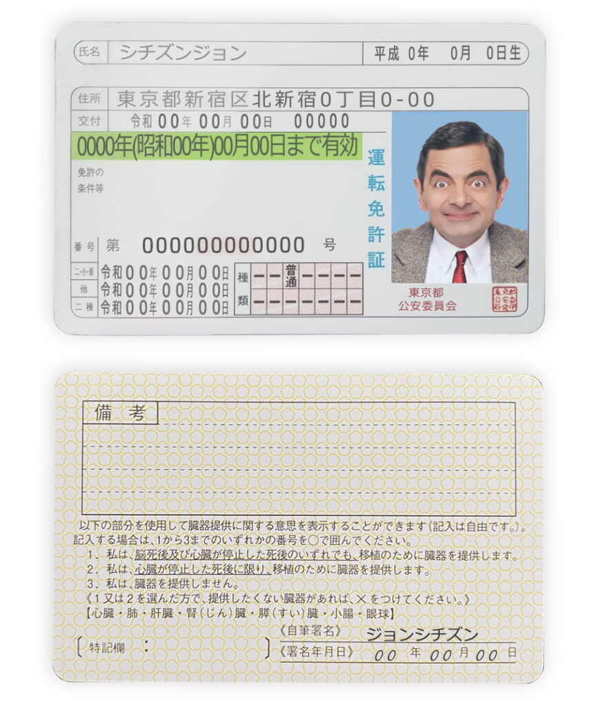 Fake Japan Driver License Template | PSD Layer-Based