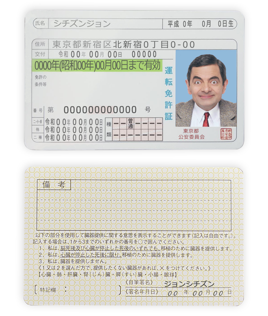 Fake Japan Driver License Template