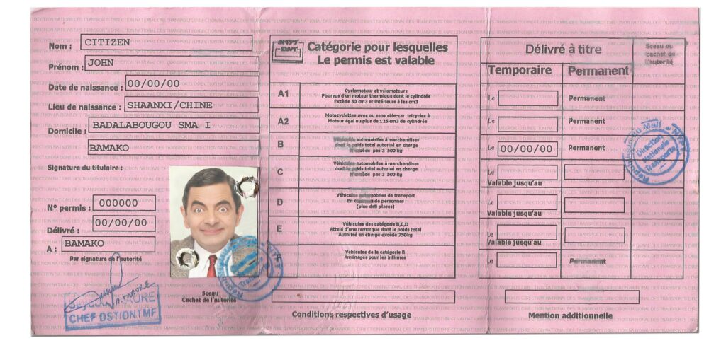 Fake Mali Driver License Template | PSD Layer-Based