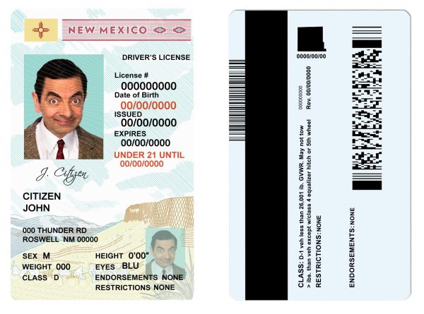 Fake USA State New Mexico Driver License Template under 21 600x445 - Cart