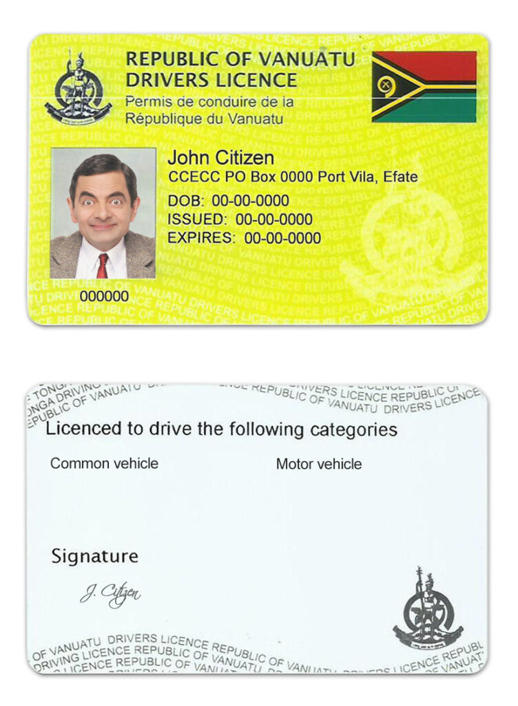Fake Vanuatu Driver License Template | PSD Layer-Based