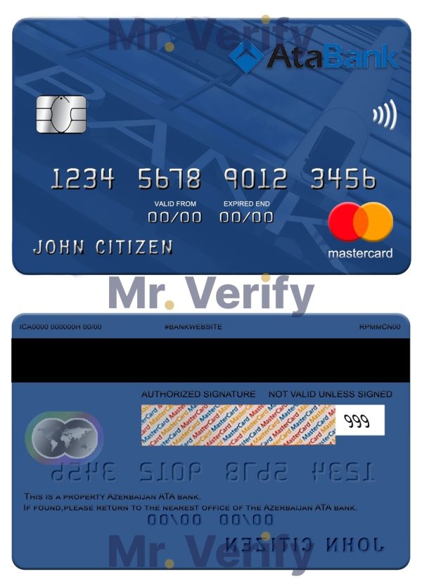 Fillable Azerbaijan ATA bank mastercard credit card Templates 600x833 - Cart