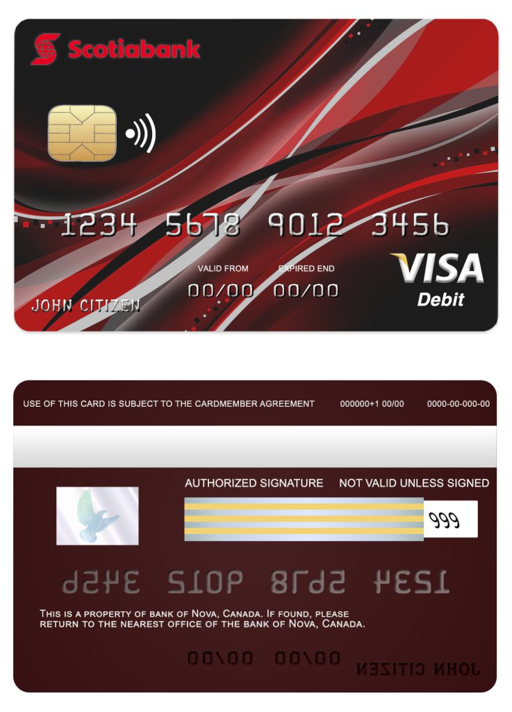 Fillable Canada Nova bank visa card Templates | Layer-Based PSD