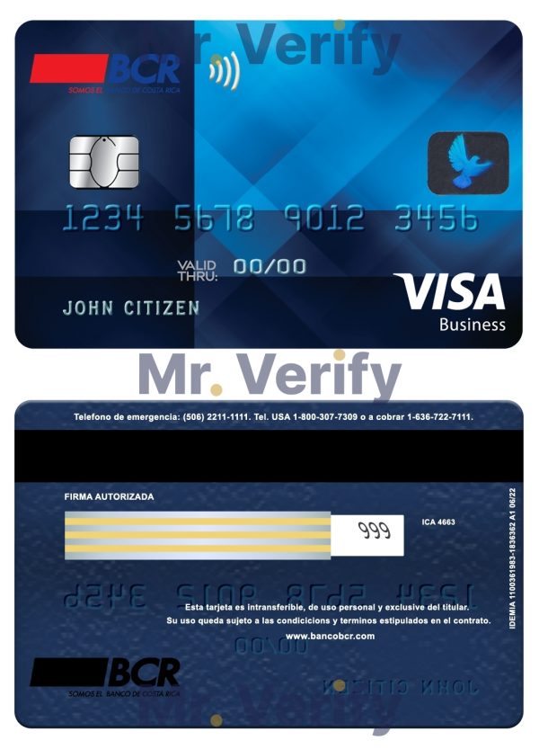 Fillable Costa Rica The Bank of Costa Rica bank visa business credit card Templates 600x833 - Cart