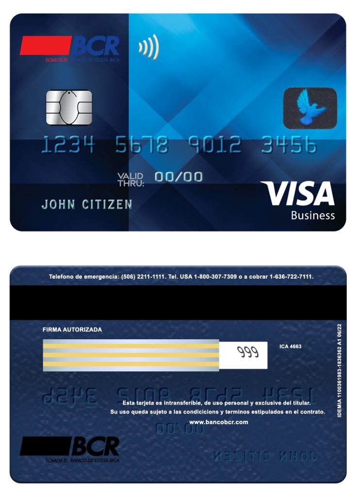 Fillable Costa Rica The Bank of Costa Rica bank visa business credit card Templates