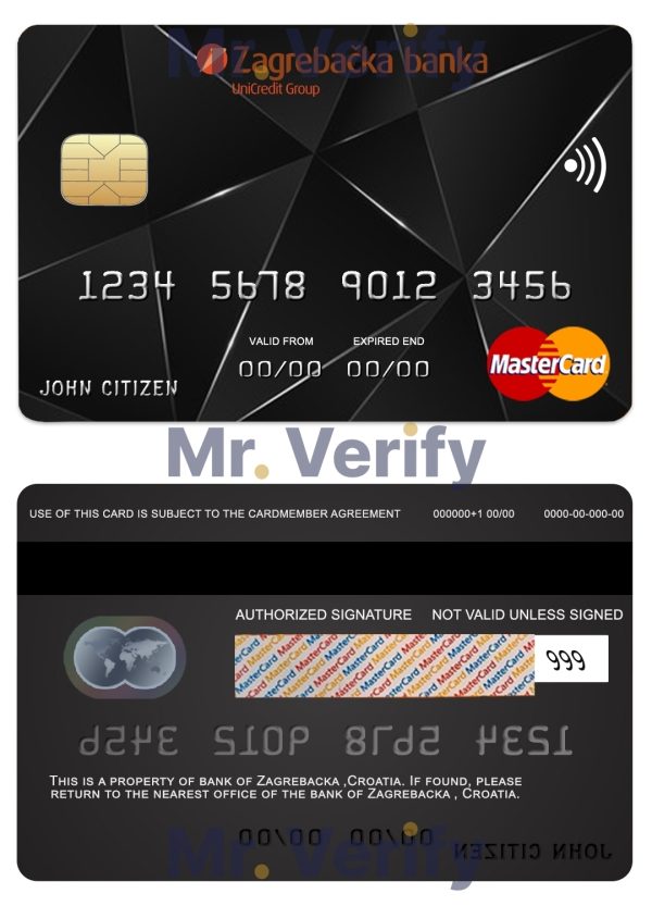 Fillable Croatia Zagrebacka bank mastercard credit card Templates 600x833 - Cart