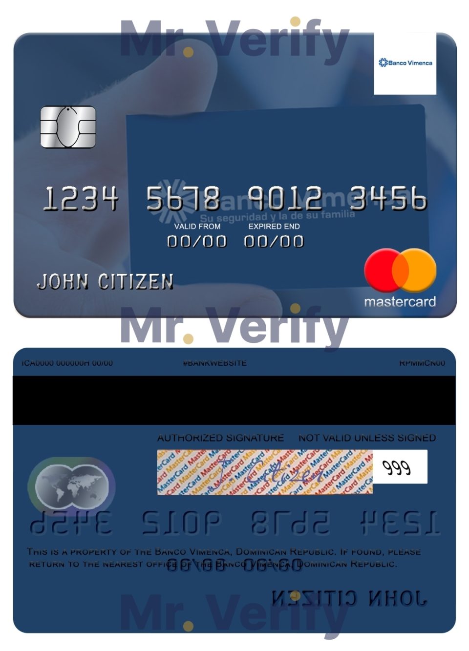 Fillable Dominican Republic Banco Vimecan mastercard Templates | Layer-Based PSD