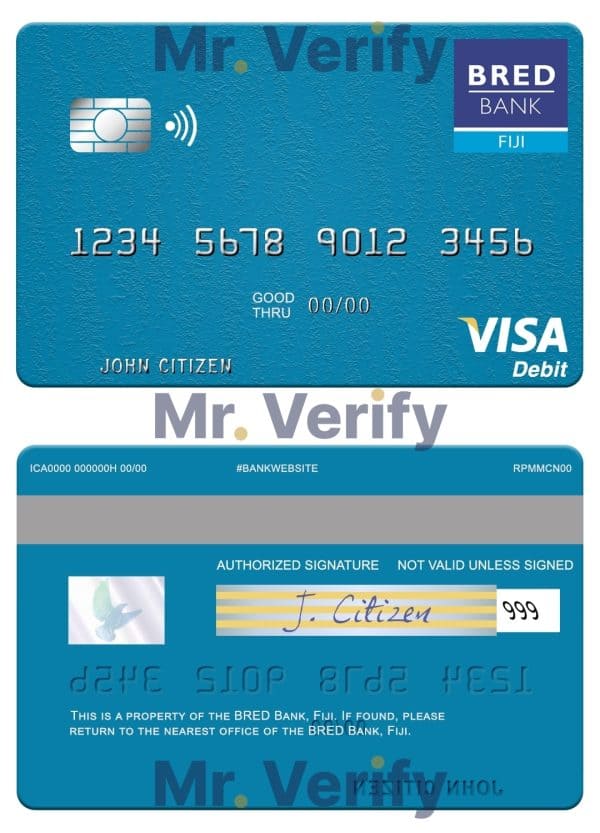 Editable Bahamas First Caribbean bank visa debit card Templates in PSD Format