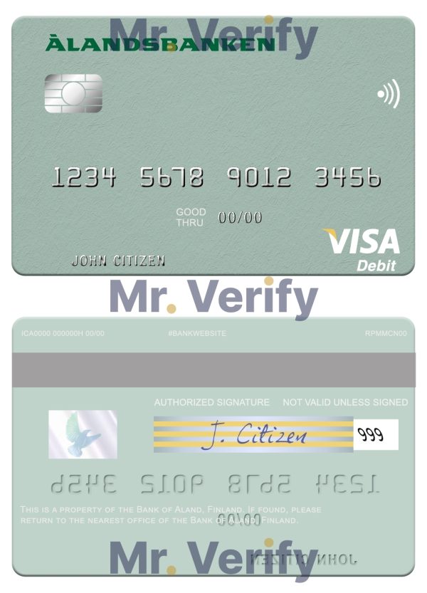Fillable Finland Bank of Aland visa debit credit card Templates | Layer-Based PSD
