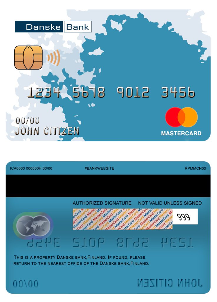 Fillable Finland Danske bank mastercard Templates | Layer-Based PSD
