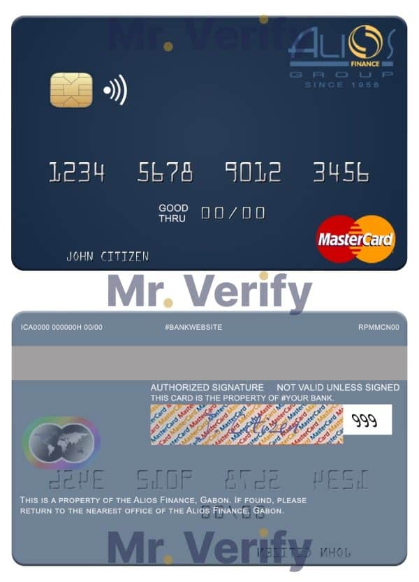 Fillable Gabon Alios Finance mastercard Templates | Layer-Based PSD