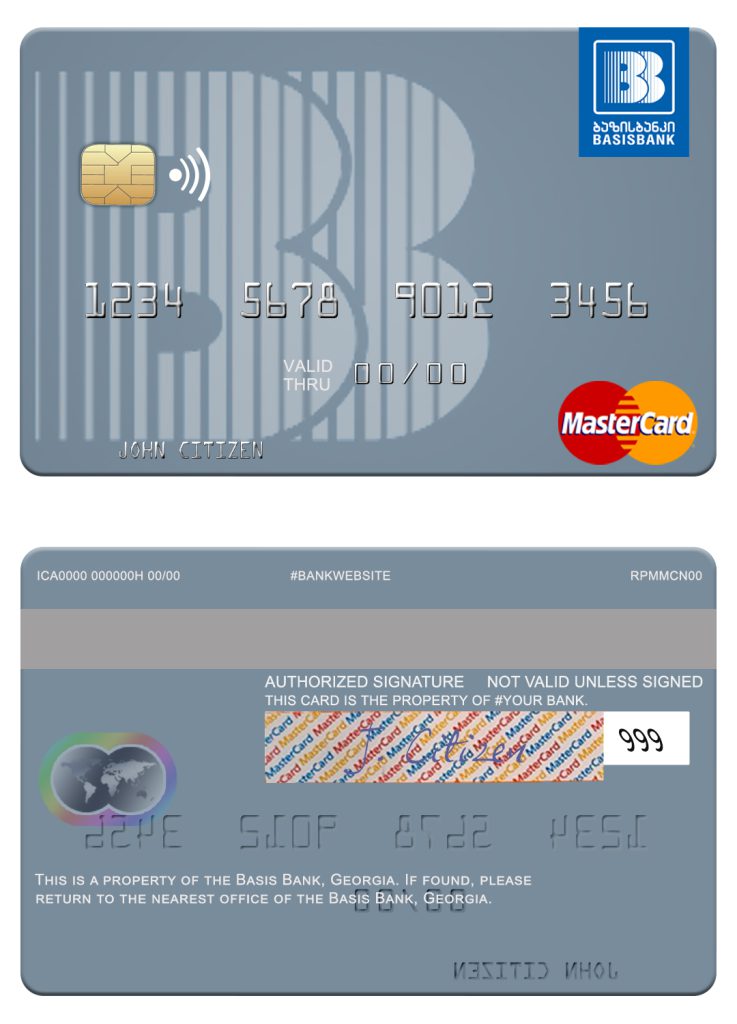 Fillable Georgia Basis Bank mastercard Templates | Layer-Based PSD