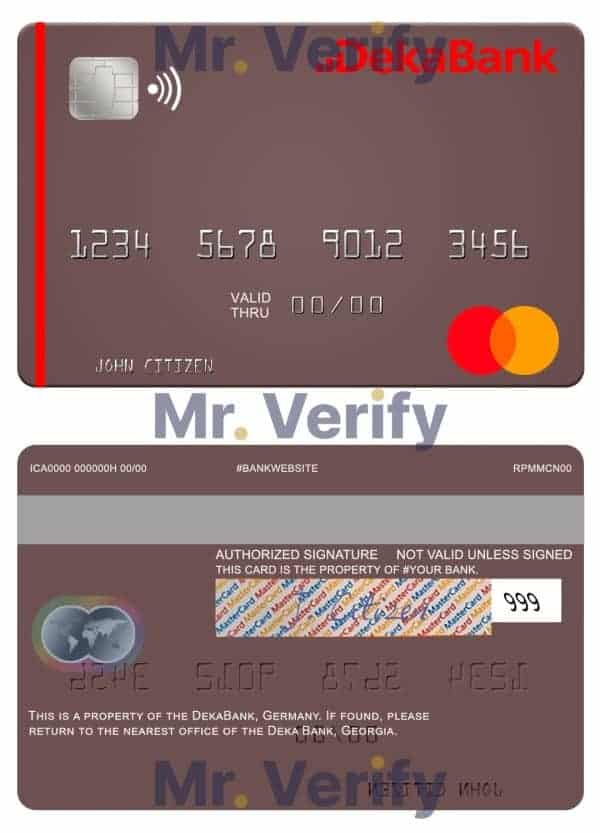 Fillable Germany Deka Bank mastercard Templates | Layer-Based PSD