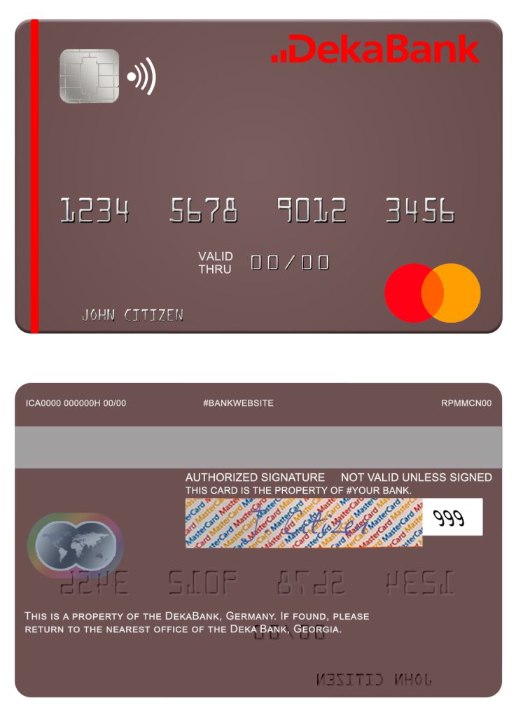 Fillable Germany Deka Bank mastercard Templates | Layer-Based PSD