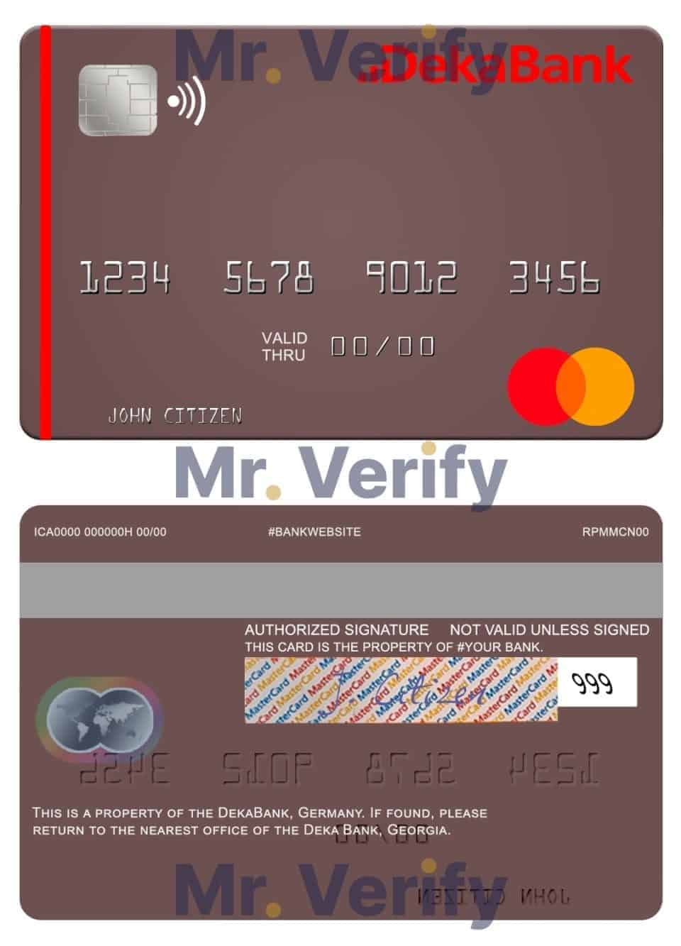 Fillable Germany Deka Bank mastercard Templates | Layer-Based PSD