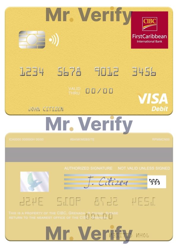 Fillable Grenada CBIC visa card Templates | Layer-Based PSD