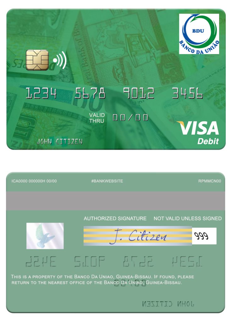 Fillable Guinea Bissau Banco Da Uniao visa card Templates
