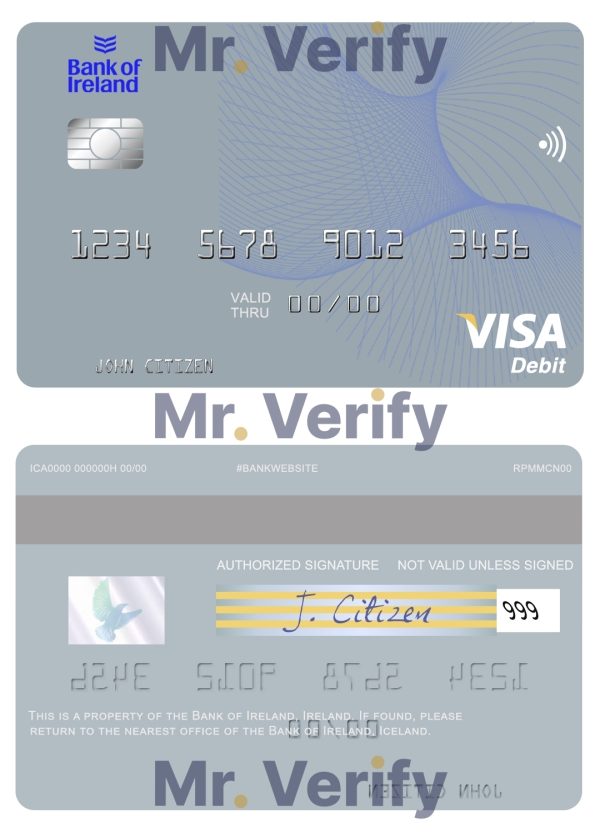 Fillable Ireland Bank of Ireland visa card Templates 600x833 - Cart