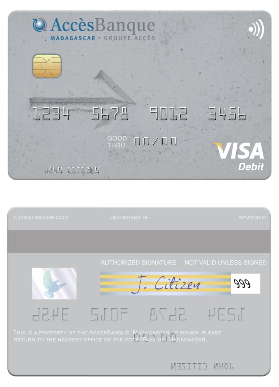 Fillable Madagascar AccèsBanque visa card Templates | Layer-Based PSD