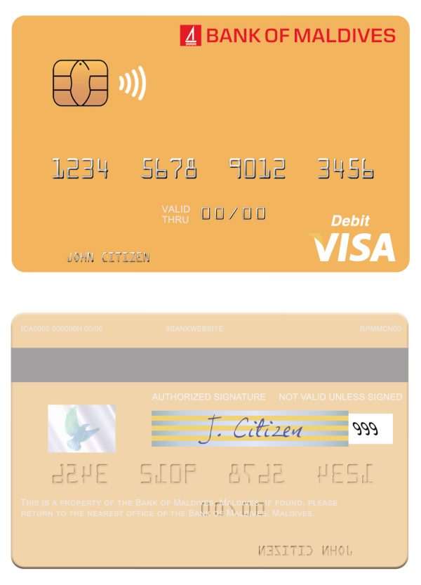 Fillable Maldives Bank of Maldives visa credit card Templates 600x833 - Cart
