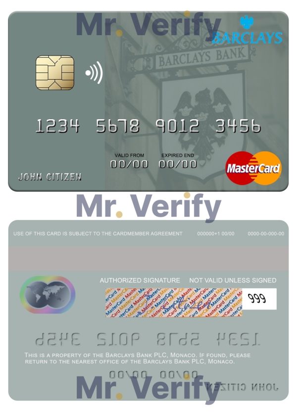 Fillable Monaco Barclays Bank PLC bank mastercard Templates 600x833 - Cart
