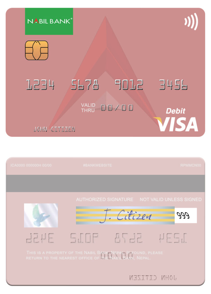 Fillable Nepal Nabil bank visa debit card Templates | Layer-Based PSD