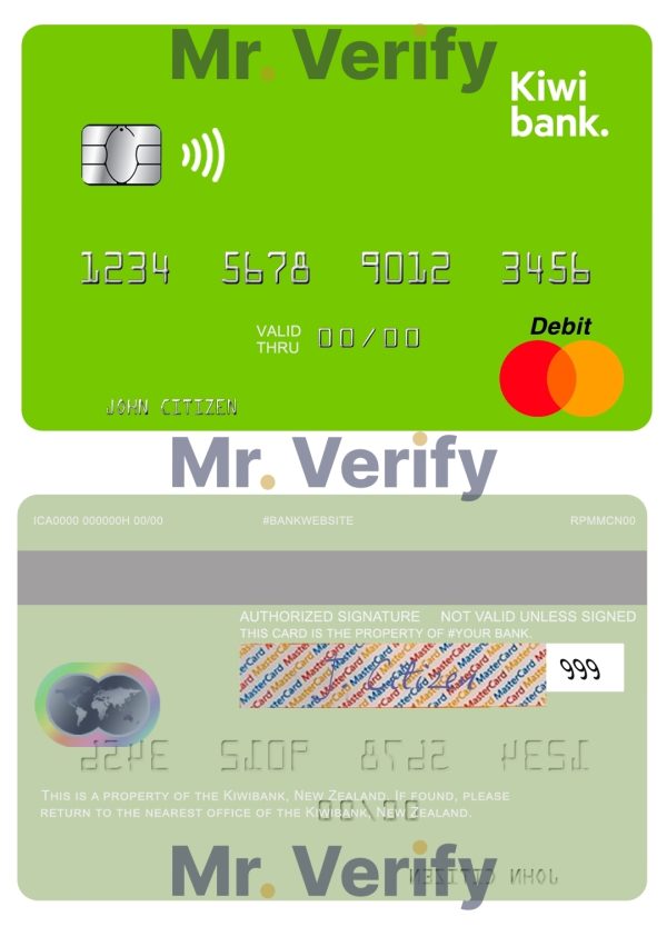 Fillable New Zealand Kiwibank mastercard credit card Templates 600x833 - Cart