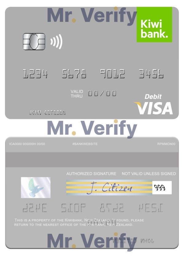 Fillable New Zealand Kiwibank visa debit card Templates 600x833 - Cart