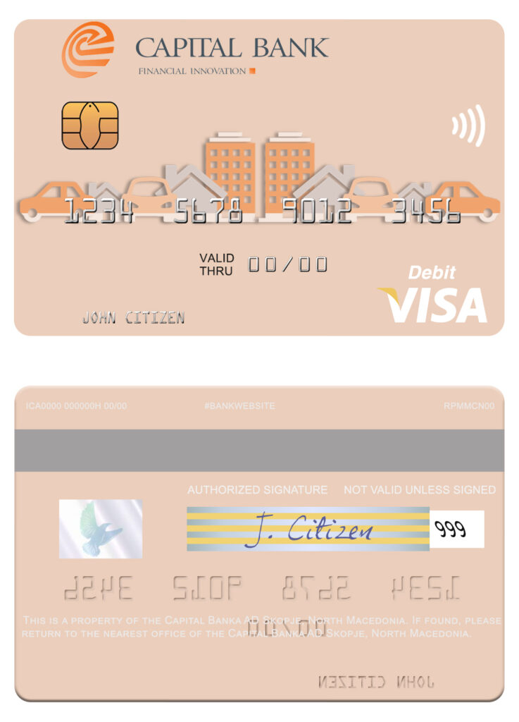 Fillable North Macedonia Capital Banka AD Skopje visa debit card Templates
