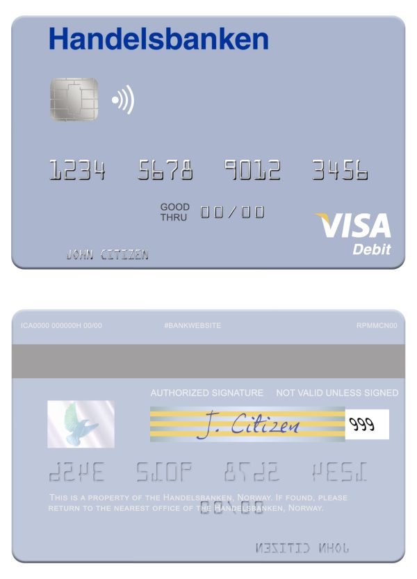 Fillable Norway Handelsbanken visa debit card Templates 600x833 - Cart