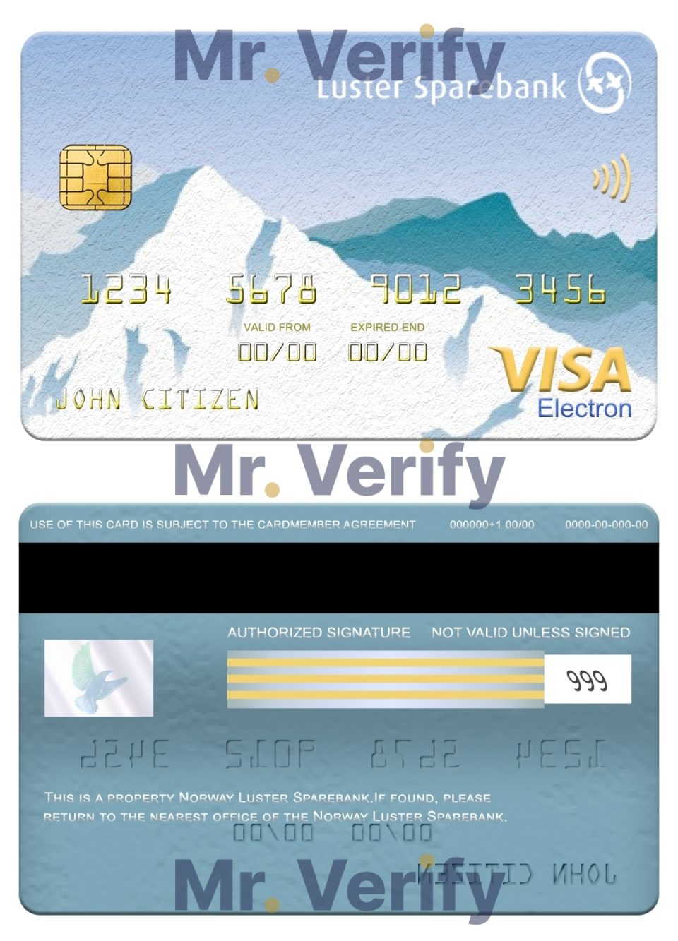 Fillable Norway Luster Sparebank visa electron card Templates | Layer-Based PSD
