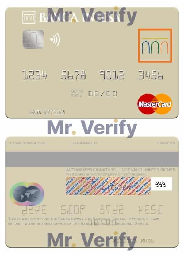 Fillable Serbia The Banca Intesa a.d. Beograd mastercard Templates | Layer-Based PSD