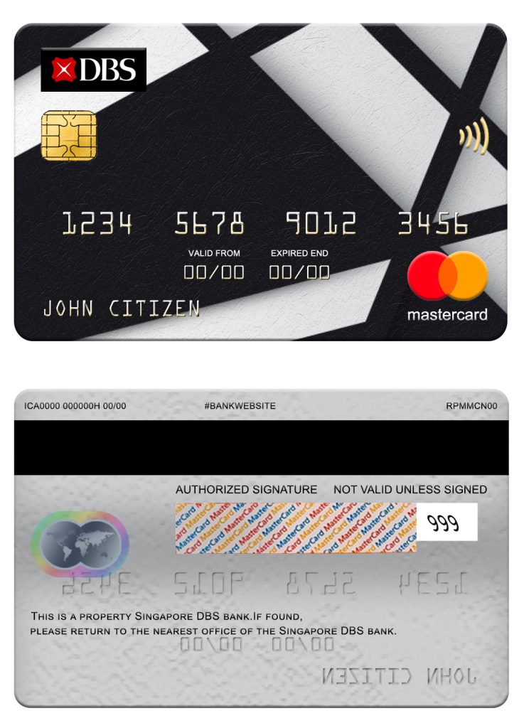 Fillable Singapore DBS bank mastercard Templates
