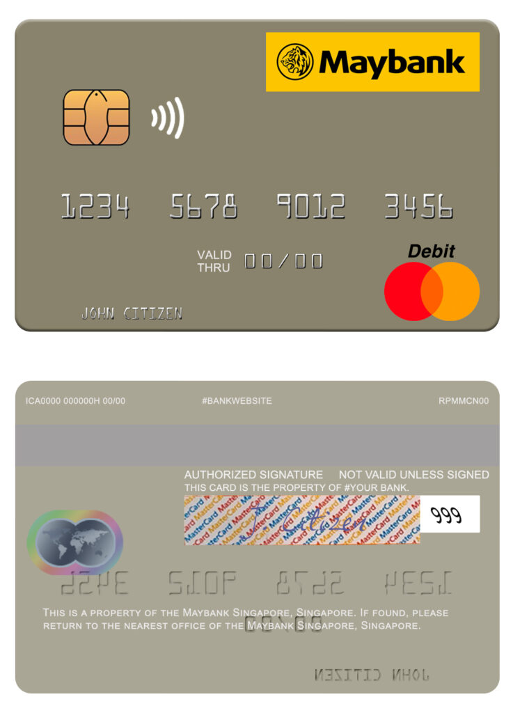 Fillable Singapore Maybank Singapore mastercard Templates | Layer-Based PSD