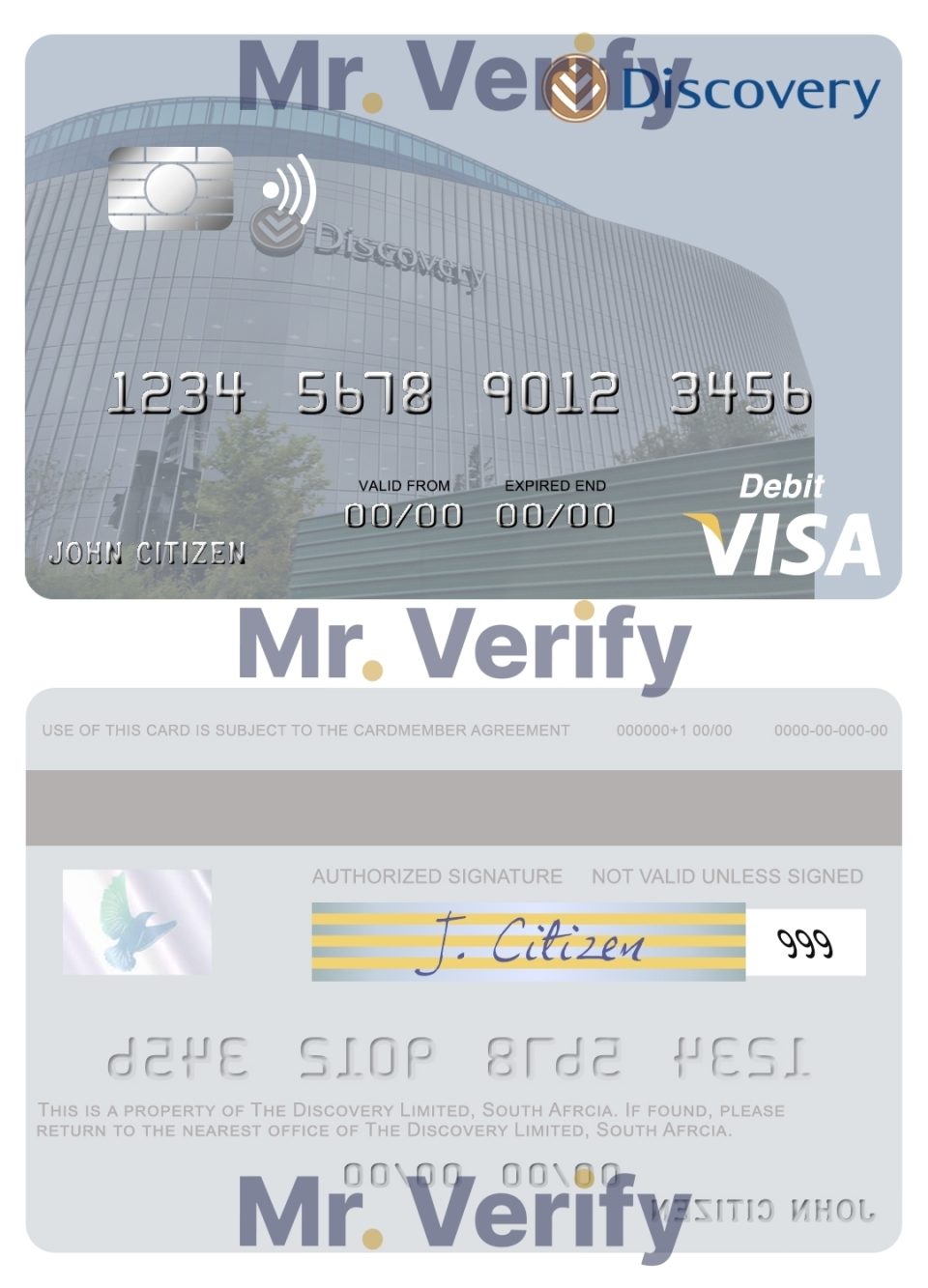 Fillable South Africa Discovery Limited visa debit card Templates | Layer-Based PSD