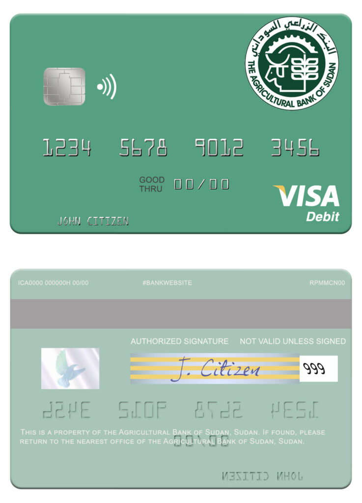 Fillable Sudan The Agricultural Bank of Sudan visa debit card Templates