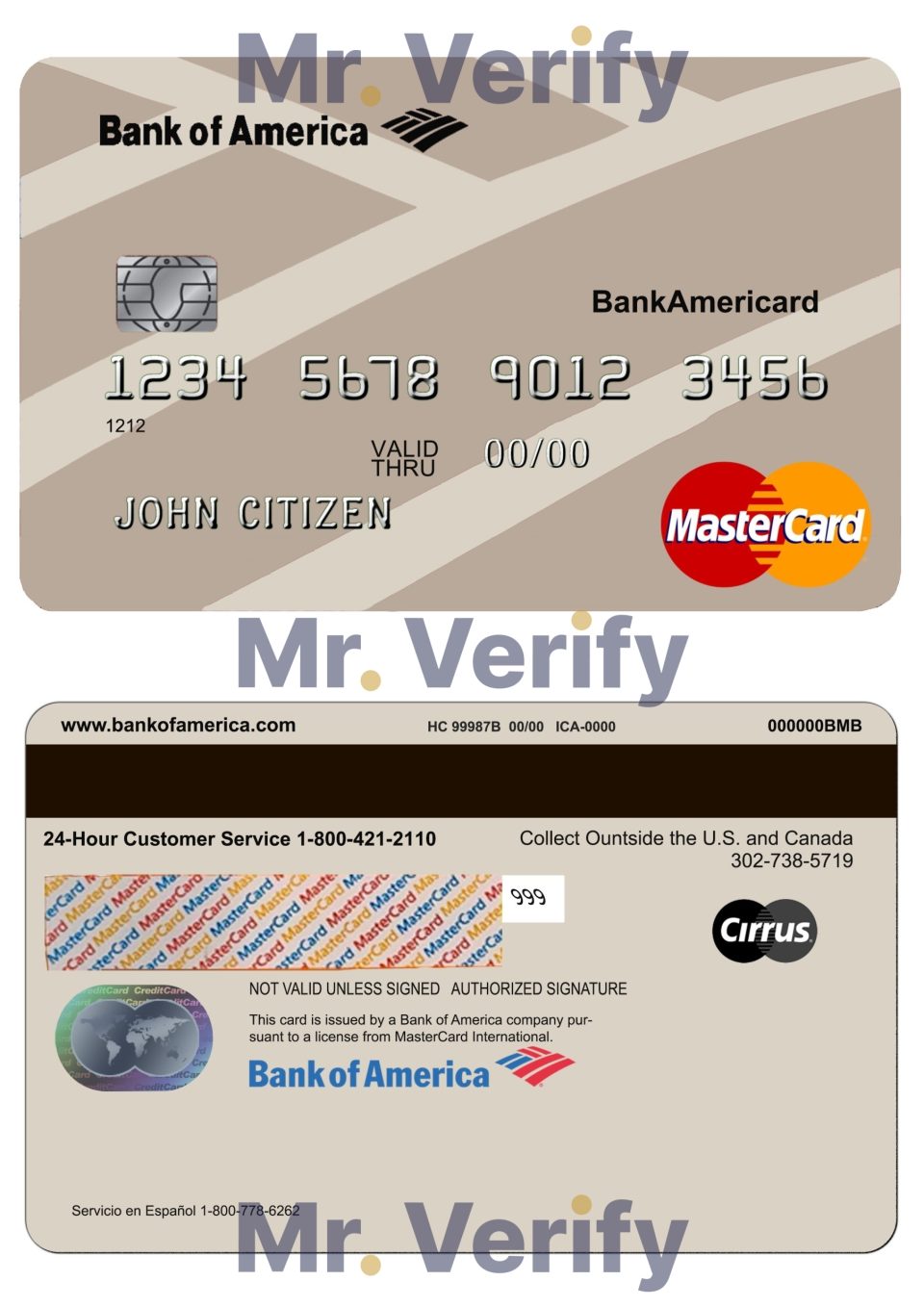 Fillable USA Bank of America bank MasterCard Templates | Layer-Based PSD