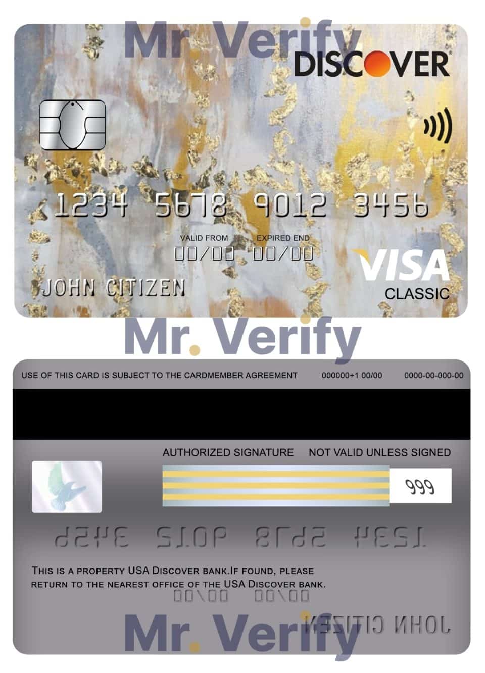 Fillable USA Discover bank visa classic card Templates | Layer-Based PSD