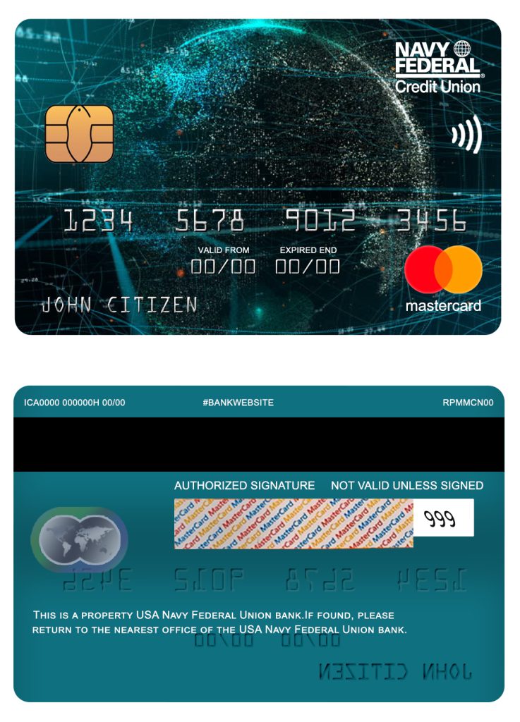 Fillable USA Navy Federal Union bank mastercard Templates