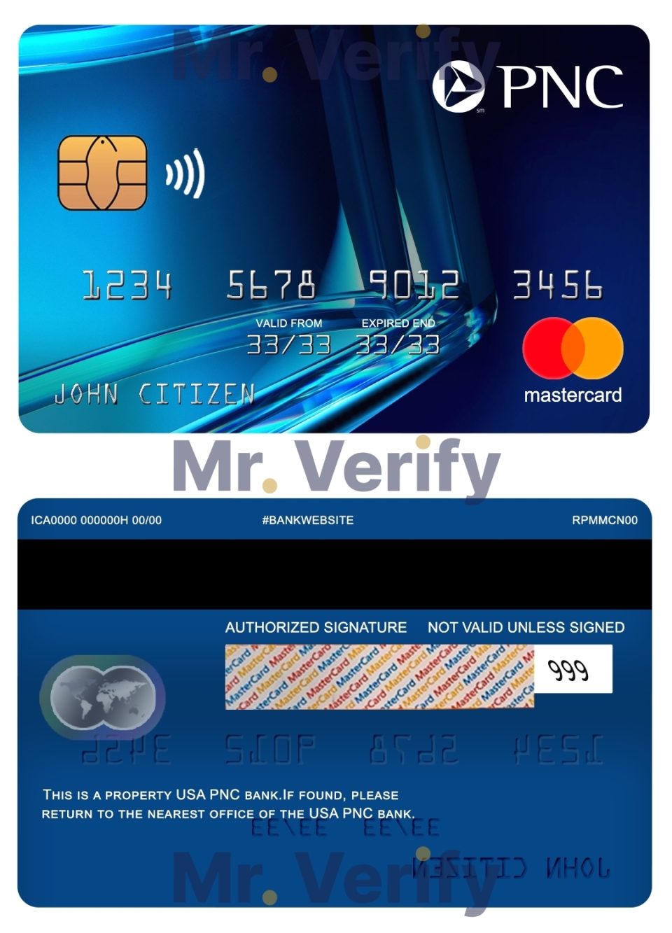 Fillable USA PNC bank mastercard Templates | Layer-Based PSD