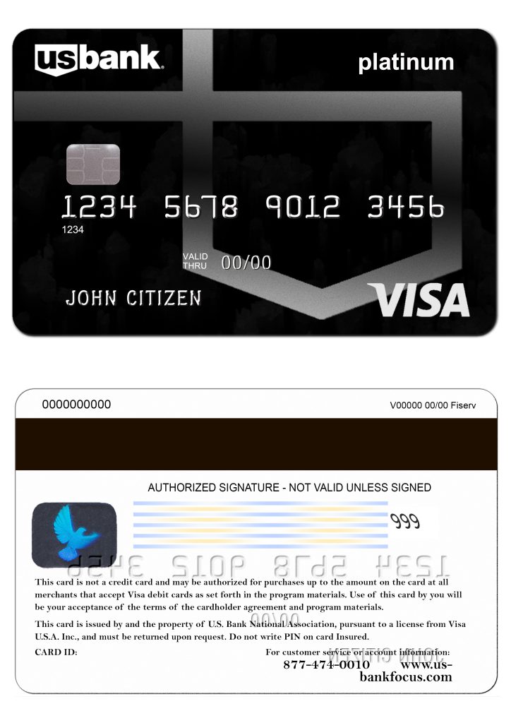 Fillable USA U.S. Bank visa card Templates | Layer-Based PSD