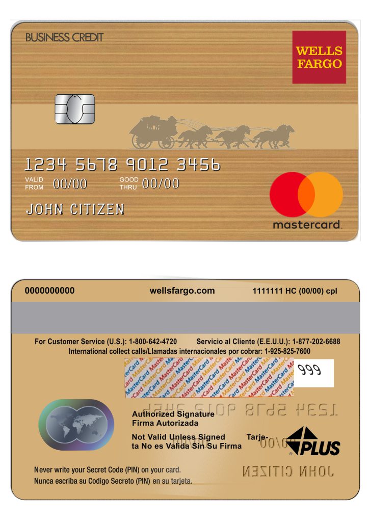 Fillable USA Wells Fargo bank mastercard Templates | Layer-Based PSD