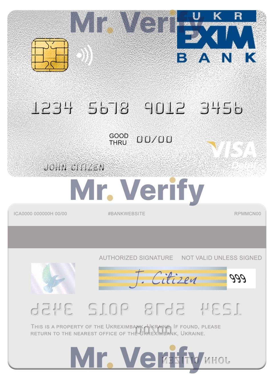 Fillable Ukraine Ukreximbank visa debit card Templates | Layer-Based PSD