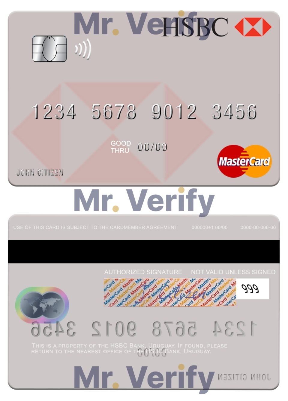 Fillable Uruguay HSBC Bank mastercard Templates | Layer-Based PSD