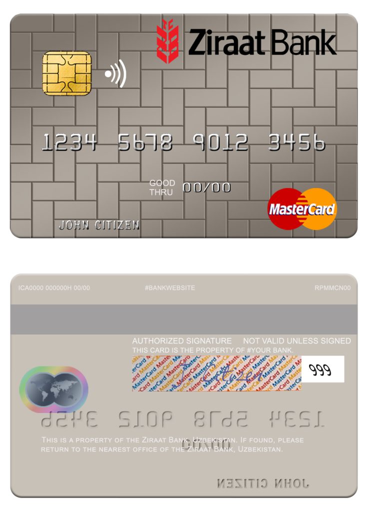 Fillable Uzbekistan Ziraat Bank mastercard Templates | Layer-Based PSD