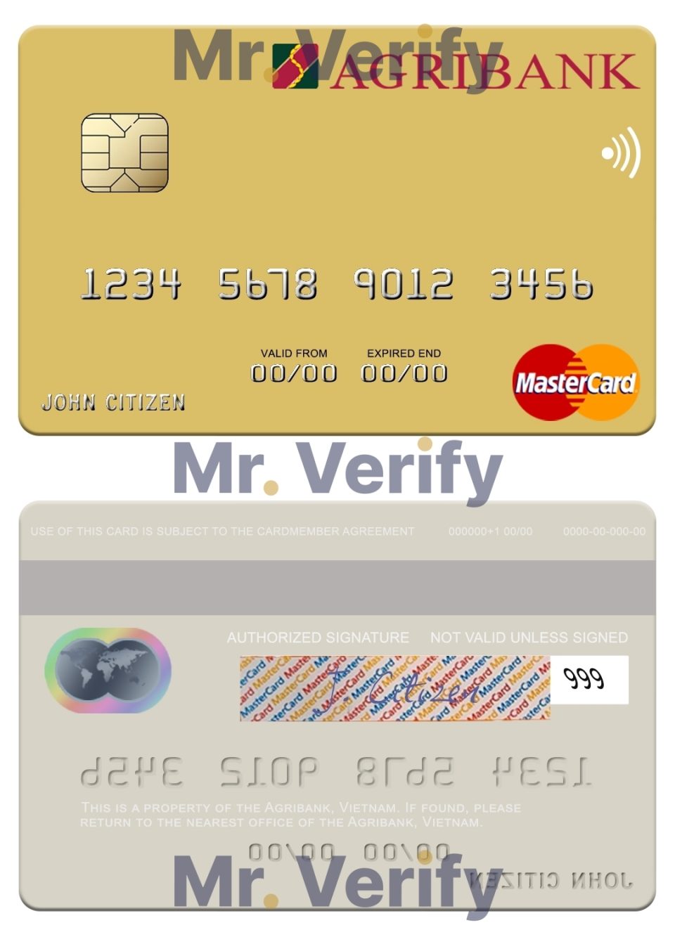 Fillable Vietnam Agribank mastercard credit card Templates | Layer-Based PSD