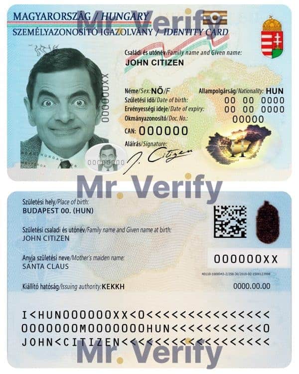 Hungary ID template in PSD format