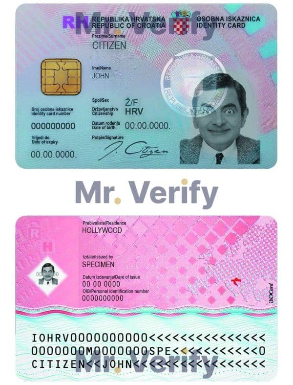 Croatia ID template in PSD format